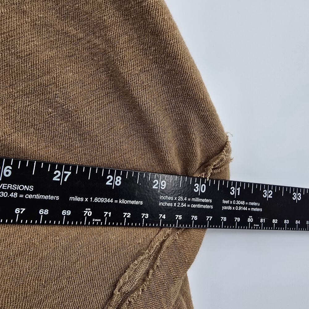 We The Free Women's Linen Blend Cowl Drape Neck Boxy Oversized Top Brown XL - Picture 10 of 11
